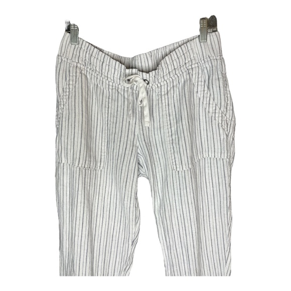 Athleta Bali Linen Striped Cuffed Ankle Pants Size 8T - Picture 5 of 8